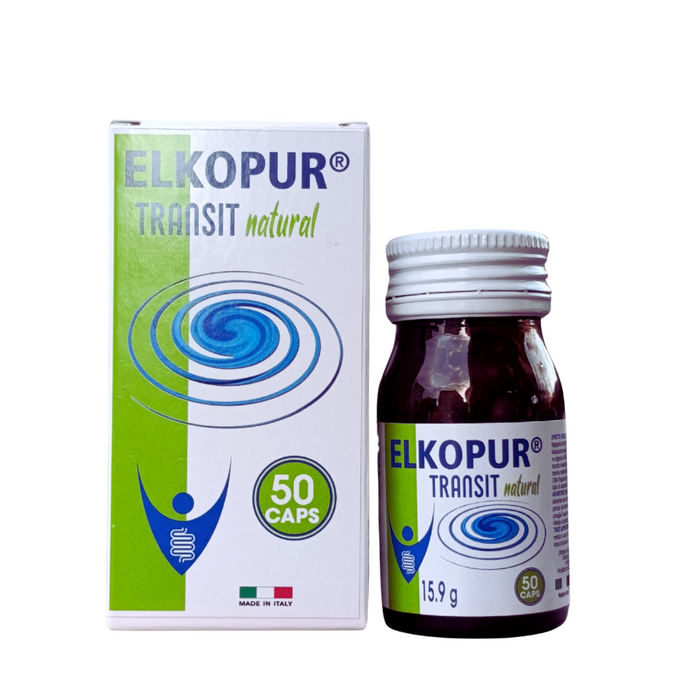 Elkopur® TRANSIT natural - Integratore dietetico per favorire il transito intestinale - 50 vcaps.