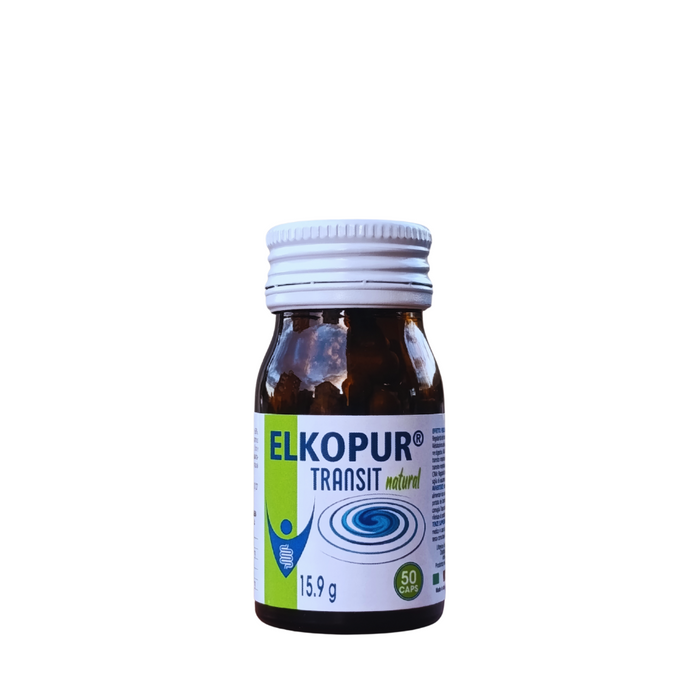 Elkopur® TRANSIT natural - Integratore dietetico per favorire il transito intestinale - 50 vcaps.